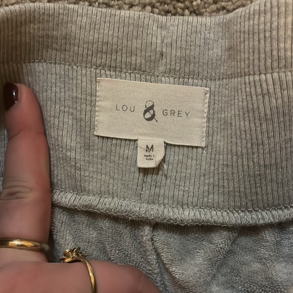 lou and grey Casual Gray Shorts with Neon Yellow Drawstring - Picture 2 of 4